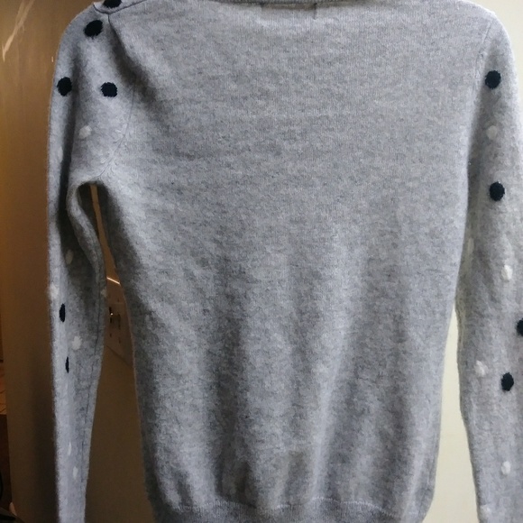 Peck & Peck Grey Poka Dot Cashmere sweater - Picture 3 of 4